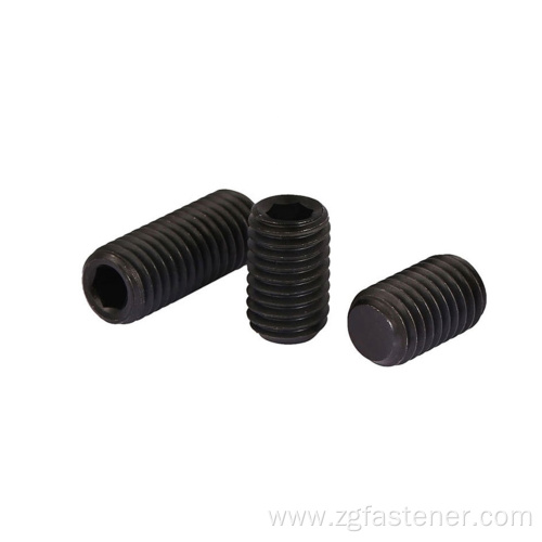 Steel set screws with flat point